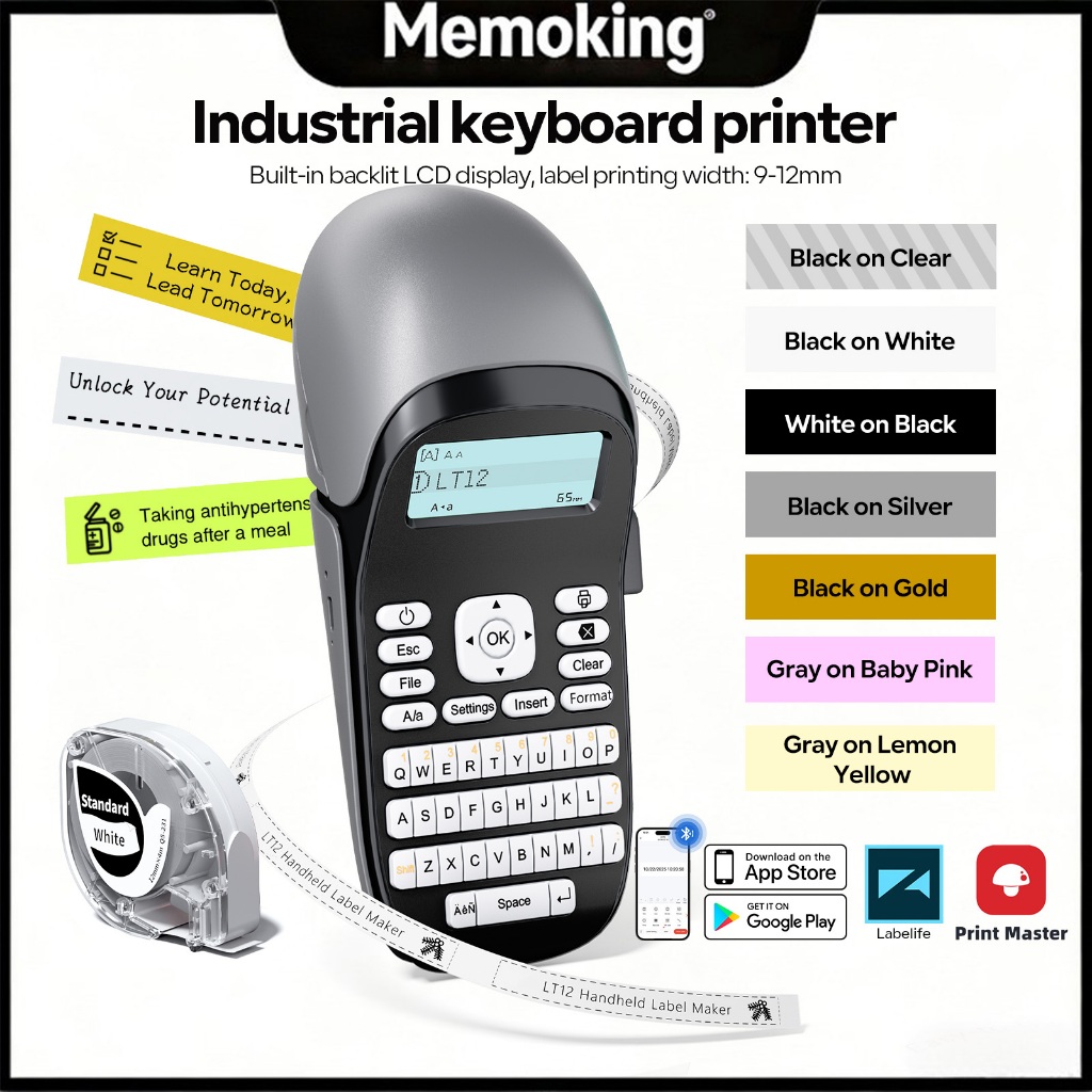 Handheld Label Makers with QWERTY Keyboard, Bluetooth Rechargeable ...