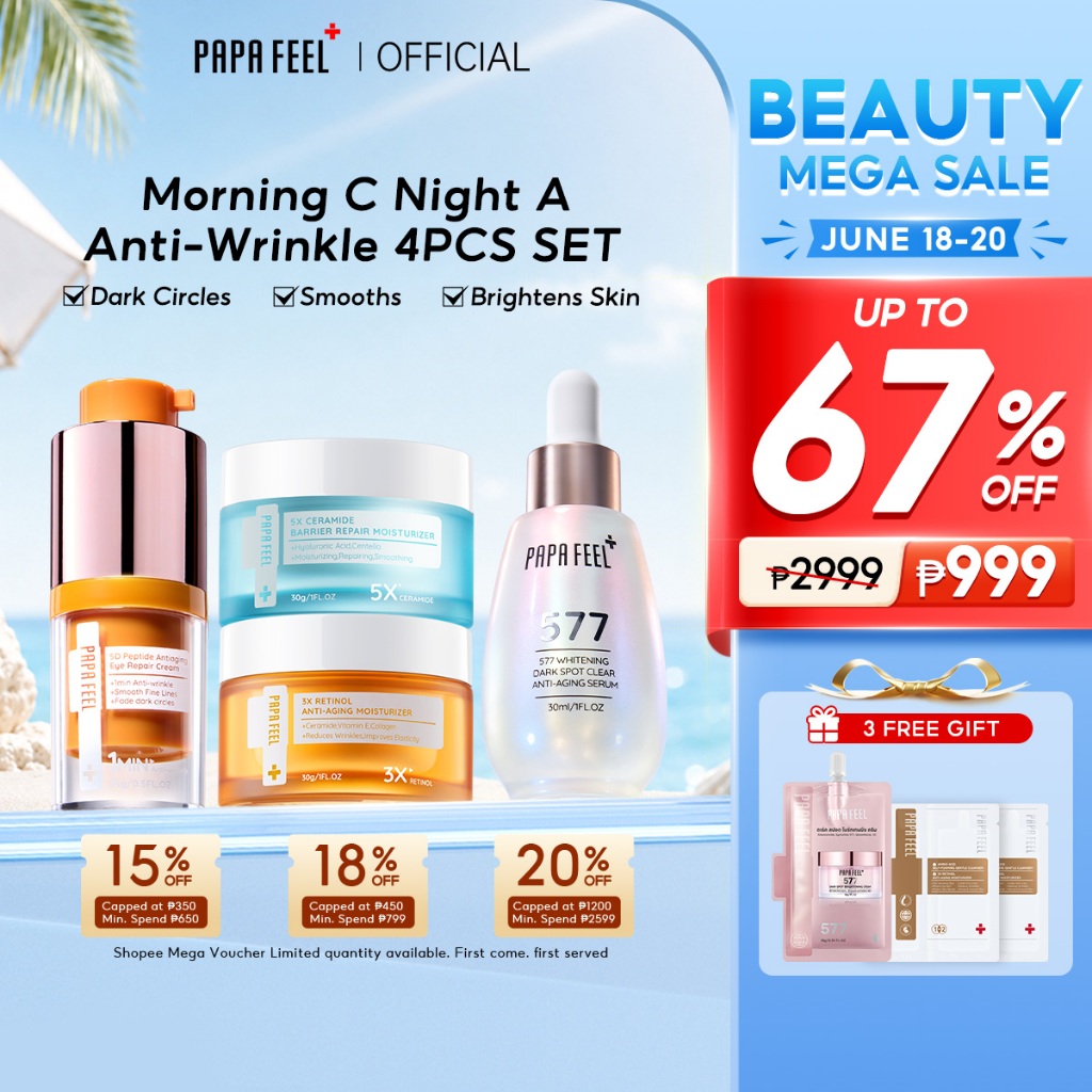 PAPA FEEL Anti-Aging Brightening Repair Set 577 Whitening Serum+3X