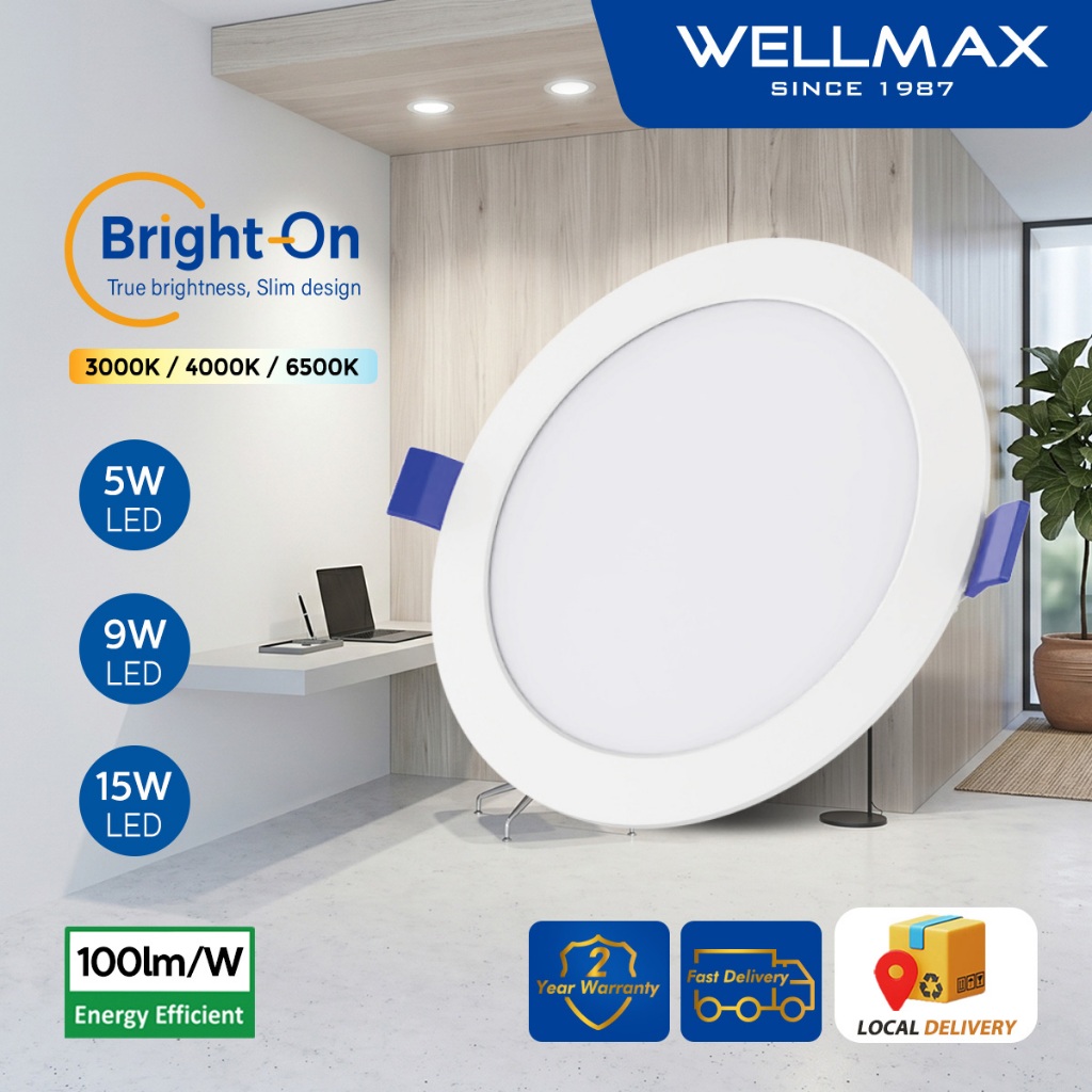 WELLMAX LED Downlight Energy Saving Recessed Ceiling Light 100lm/W 100 ...