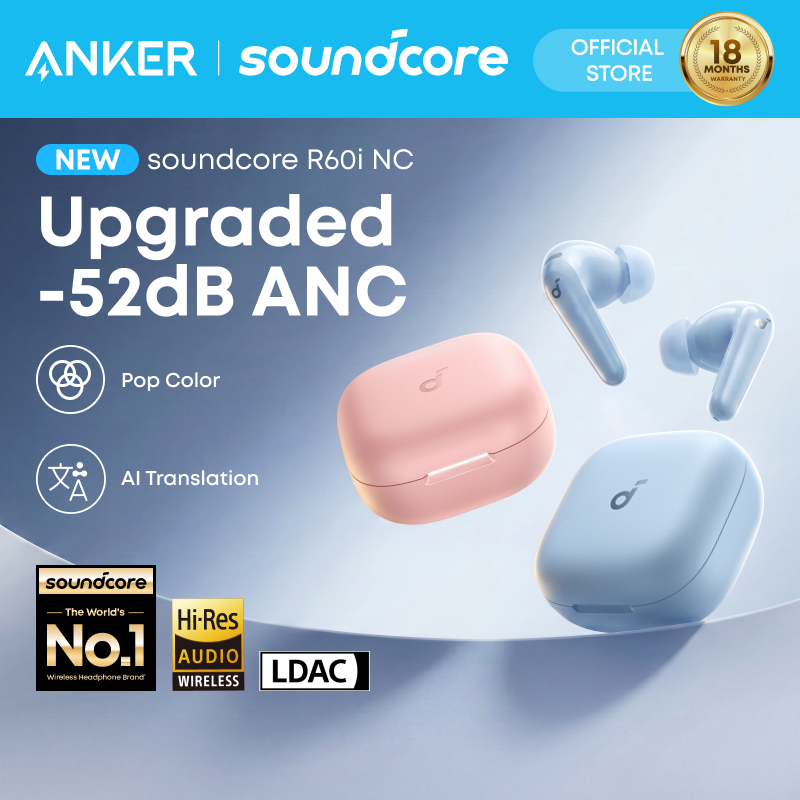 ANKER soundcore R60i NC Wireless Earphones Adaptive Noise-Cancelling ...