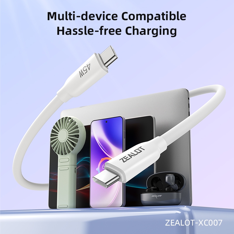 ZEALOT XC007 USB-C to USB-C Fast Charging Cable 3A 45W Silicone Durable  Nylon Braided 1M Heavy Duty Data Cable | Shopee Philippines