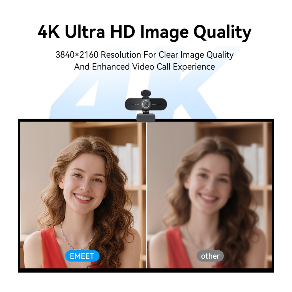 EMEET C60E 4K Webcam | Fast AutoFocus | For Live Selling, Online ...