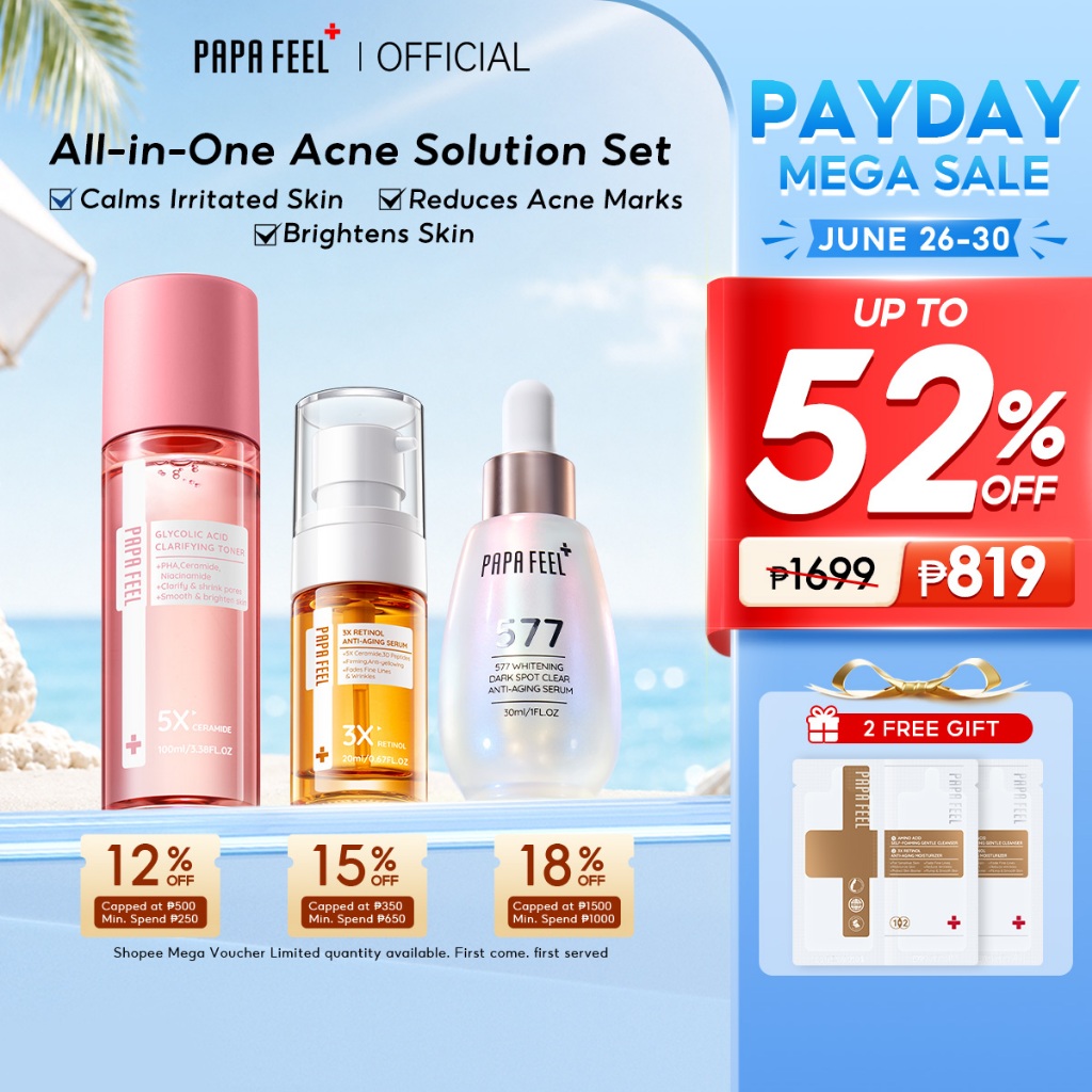 PAPA FEEL【Skin Care Set】3X Retinol Anti Aging Serum 577 Dark