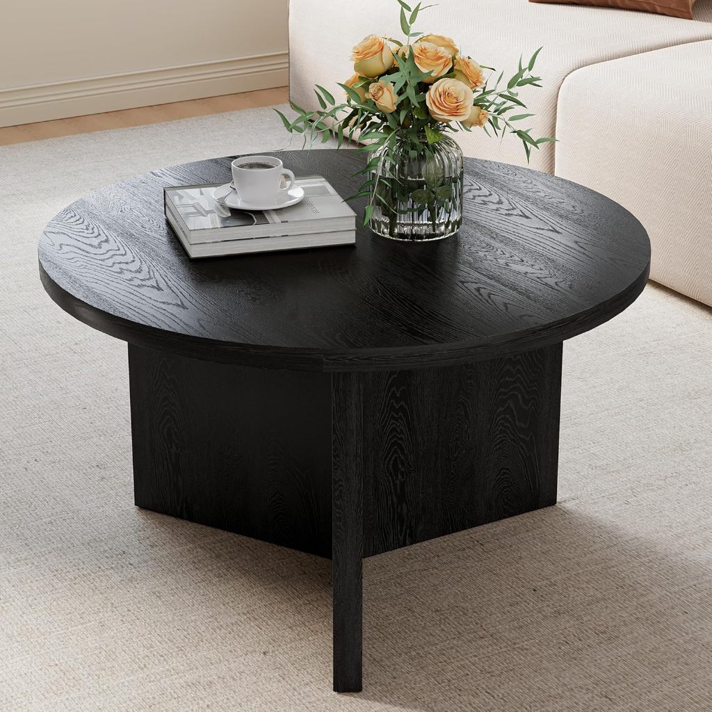 Round Coffee Table,Compact Low Coffee Table,Modern Living Room Table ...