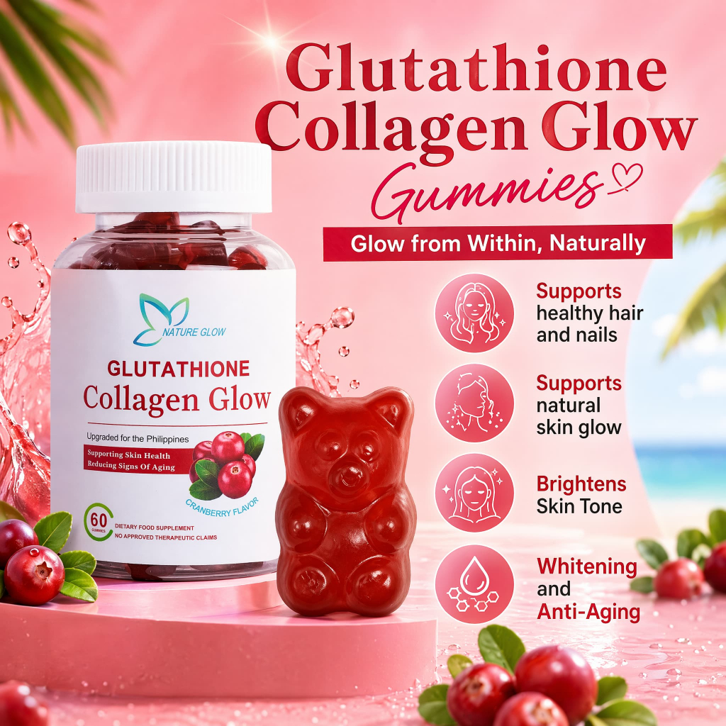 NATURE GLOW Glutathione Collagen Gummies Whitening Anti-Aging Skin Daily Beauty Comfort Skin Repair Collagen Supplement