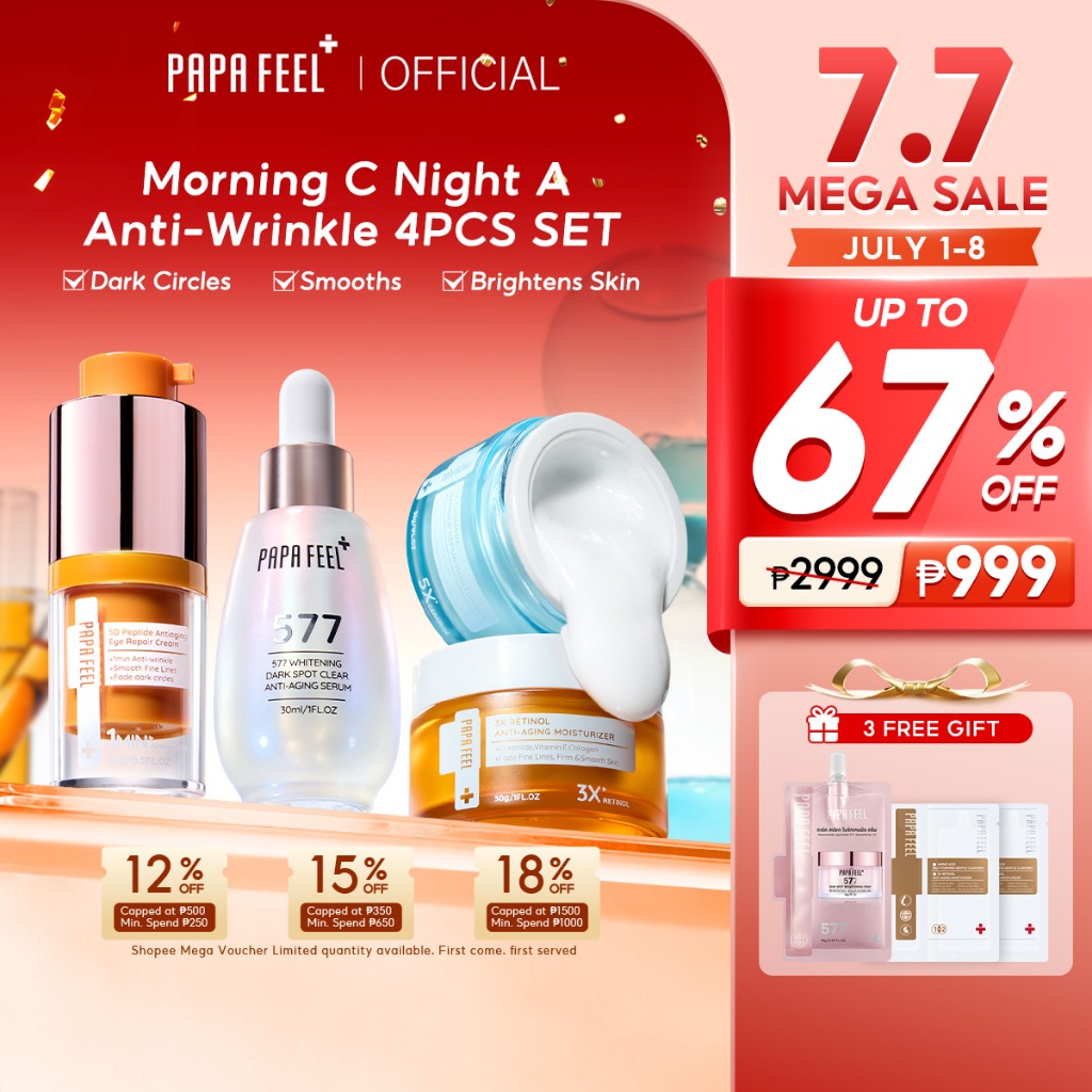 PAPA FEEL Anti-Aging Brightening Repair Set 577 Whitening Serum+3X