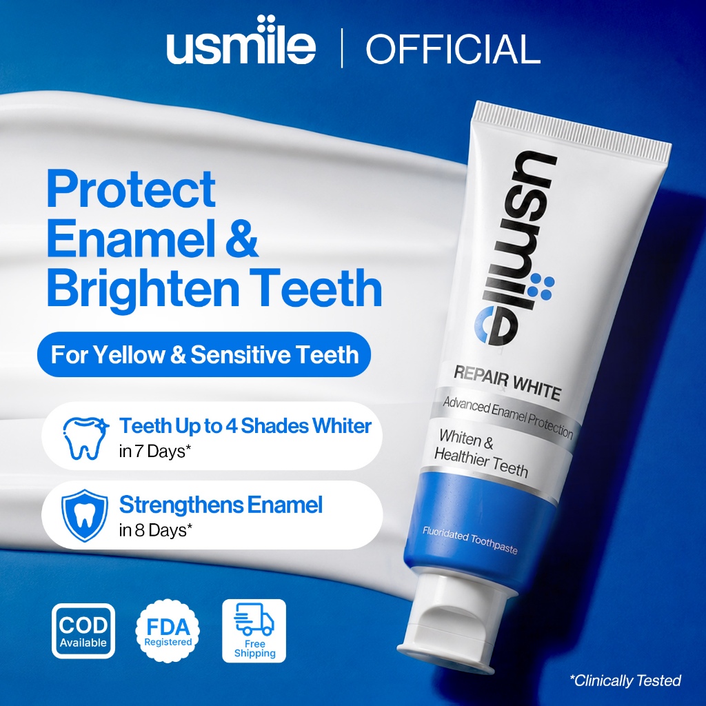 usmile Repair White Toothpaste, Teeth Whitening & Enamel Repair, for ...