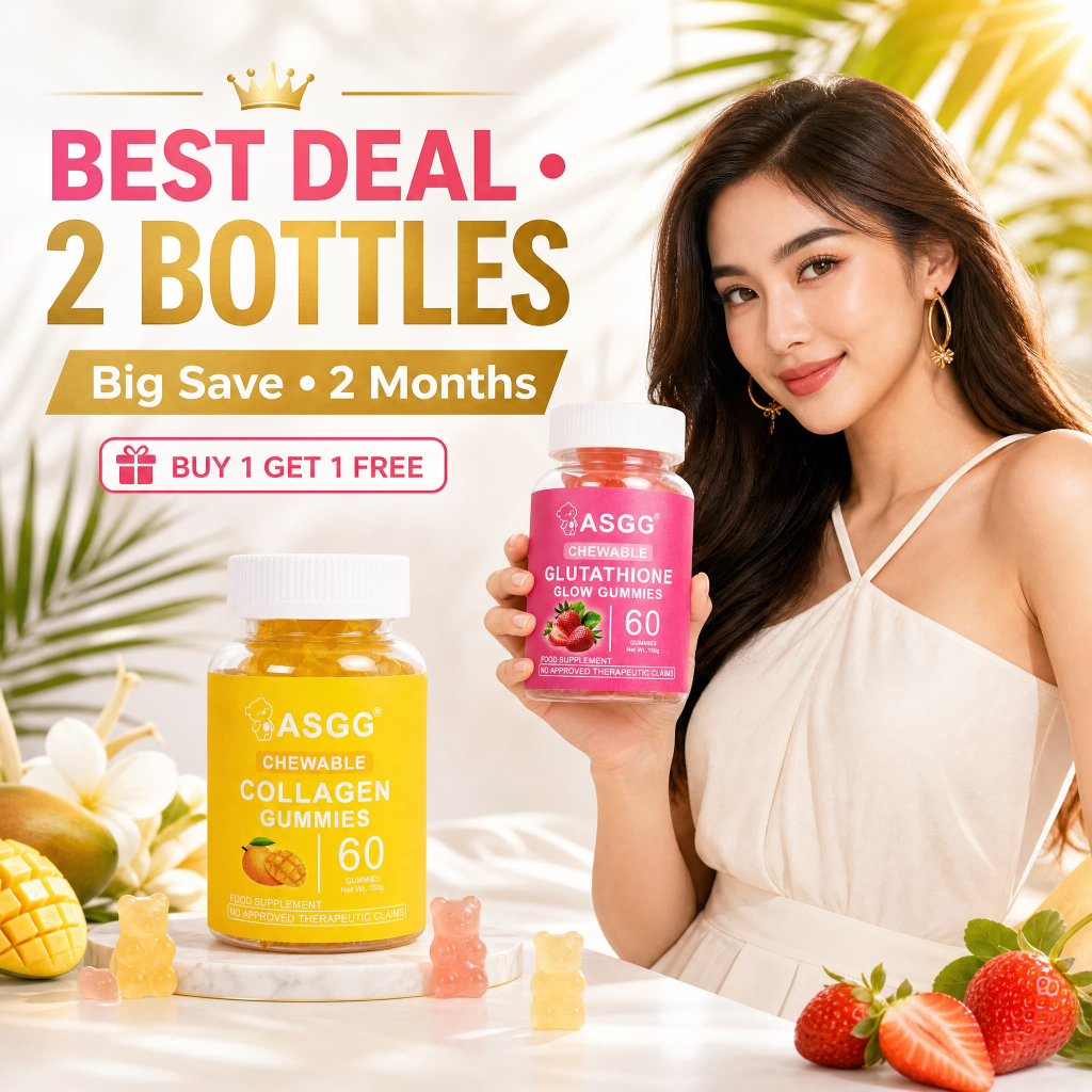 FDA Approved】ASGG Collagen Glow Glutathione Gummies 60pcs Skin Hydration Hair & Nails Support Daily Beauty Supplement Soft & Chewy Formula for Women & Men Healthy Lifestyle