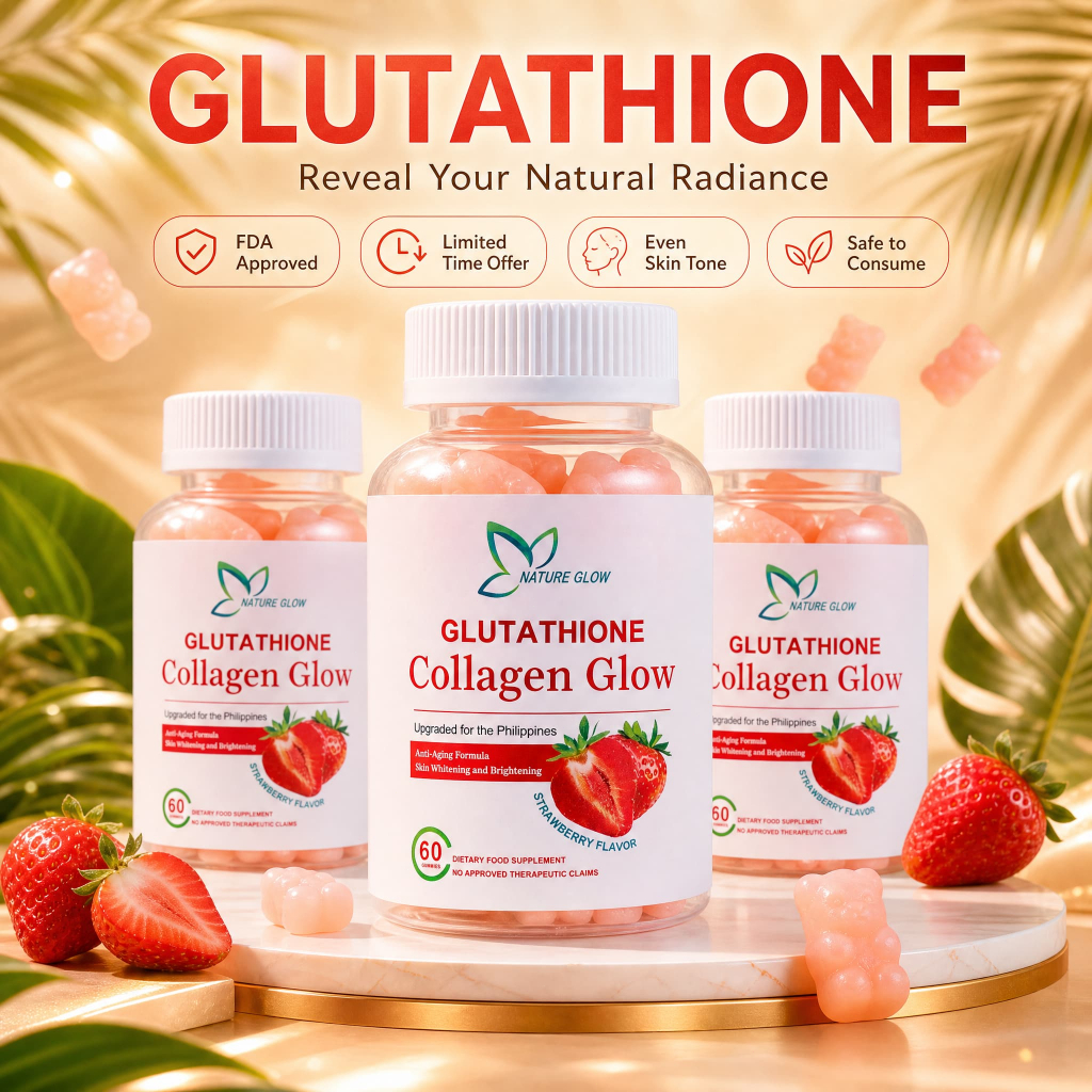 NATURE GLOW Glutathione Collagen Glow Gummies Skin Brightening & Anti-Wrinkle Collagen Gummies 60 pieces