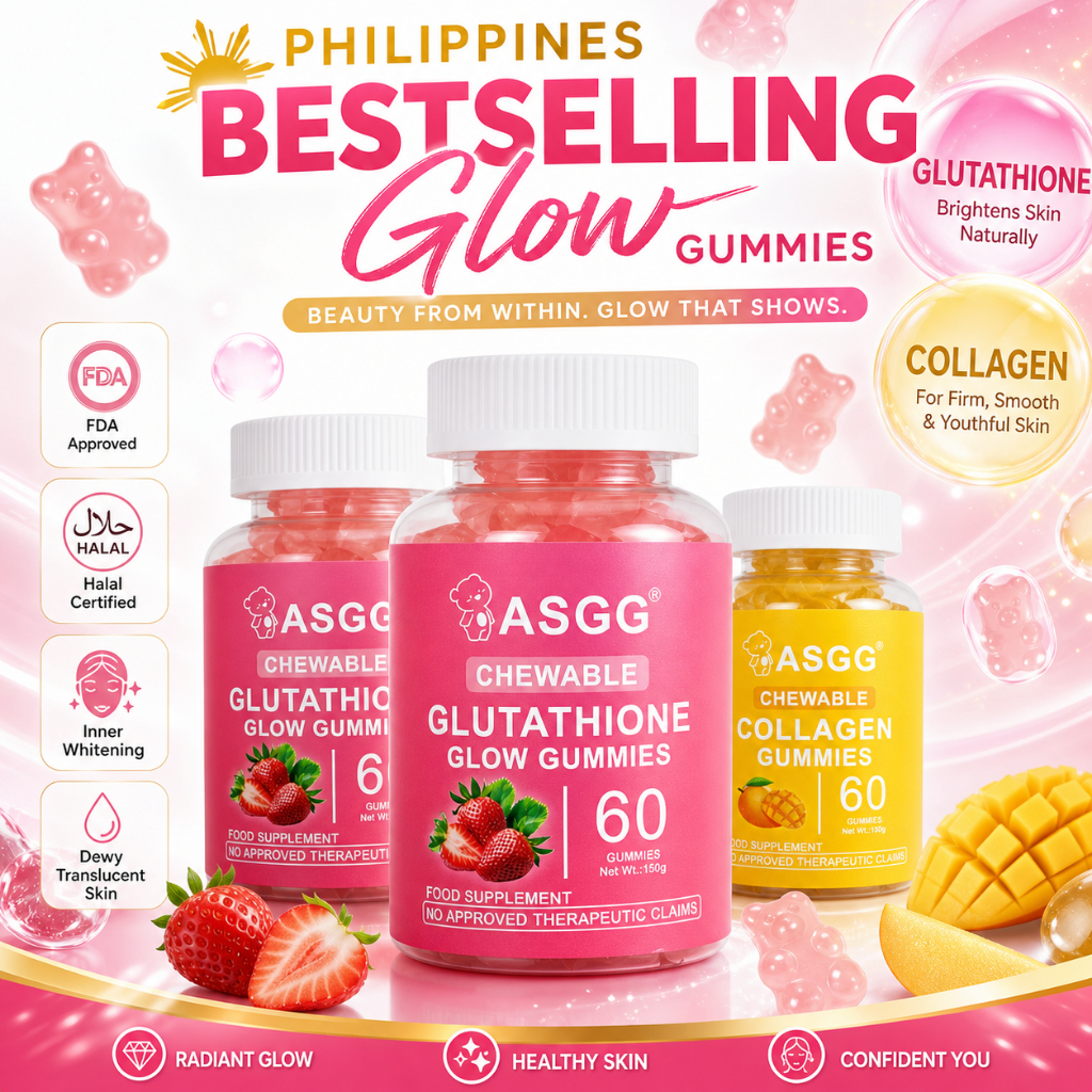 asgg glutathione Glow Gummies Enriched With Collagen&Vitamin C Dietary Supplement for Skin Wellness Parkinson's Disease Quantité:15 PCS pet immune support