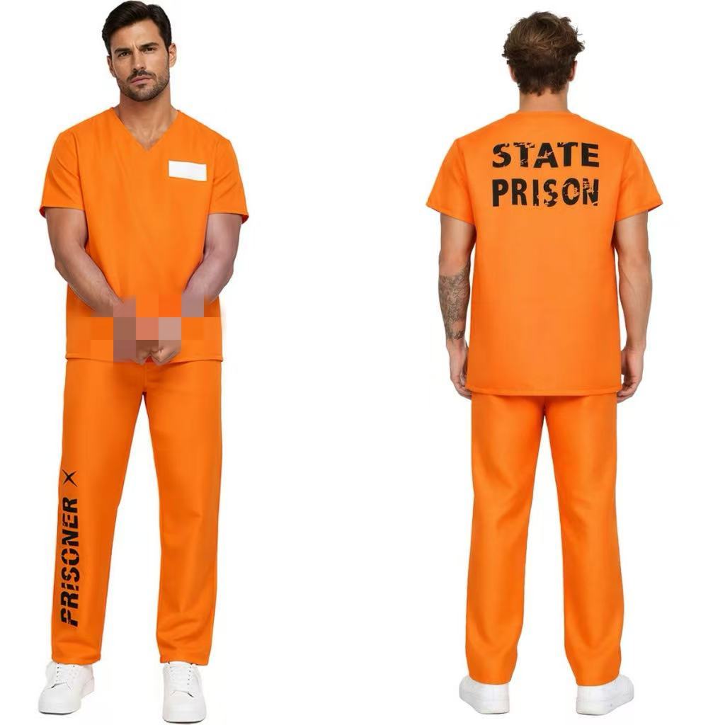 Orange Prison Uniform Cosplay Uniform Prison Uniform Prisoner Suit ...