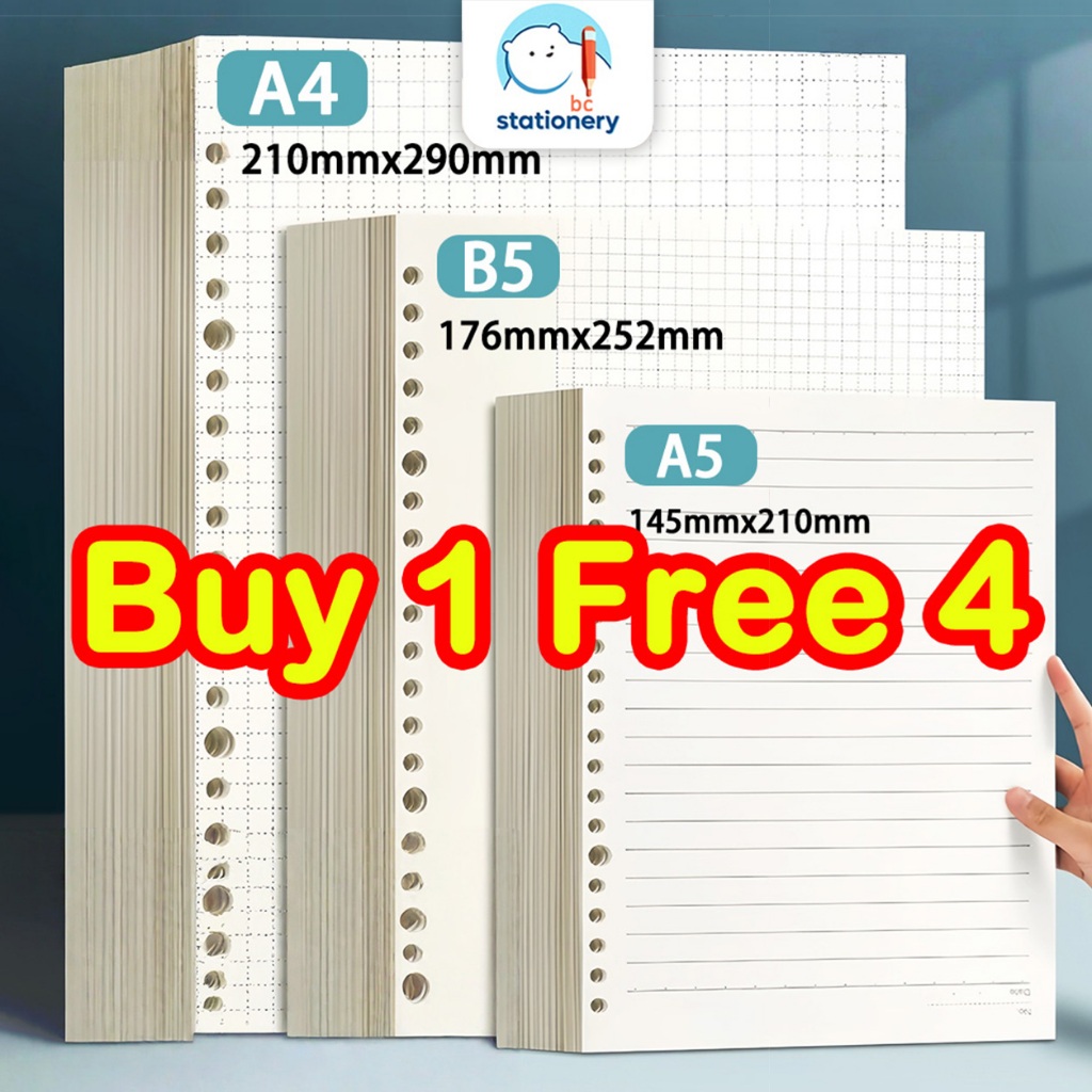A5/B5/A4 Loose Leaf Notebook Refill Spiral Binder Inner Page Notepad ...