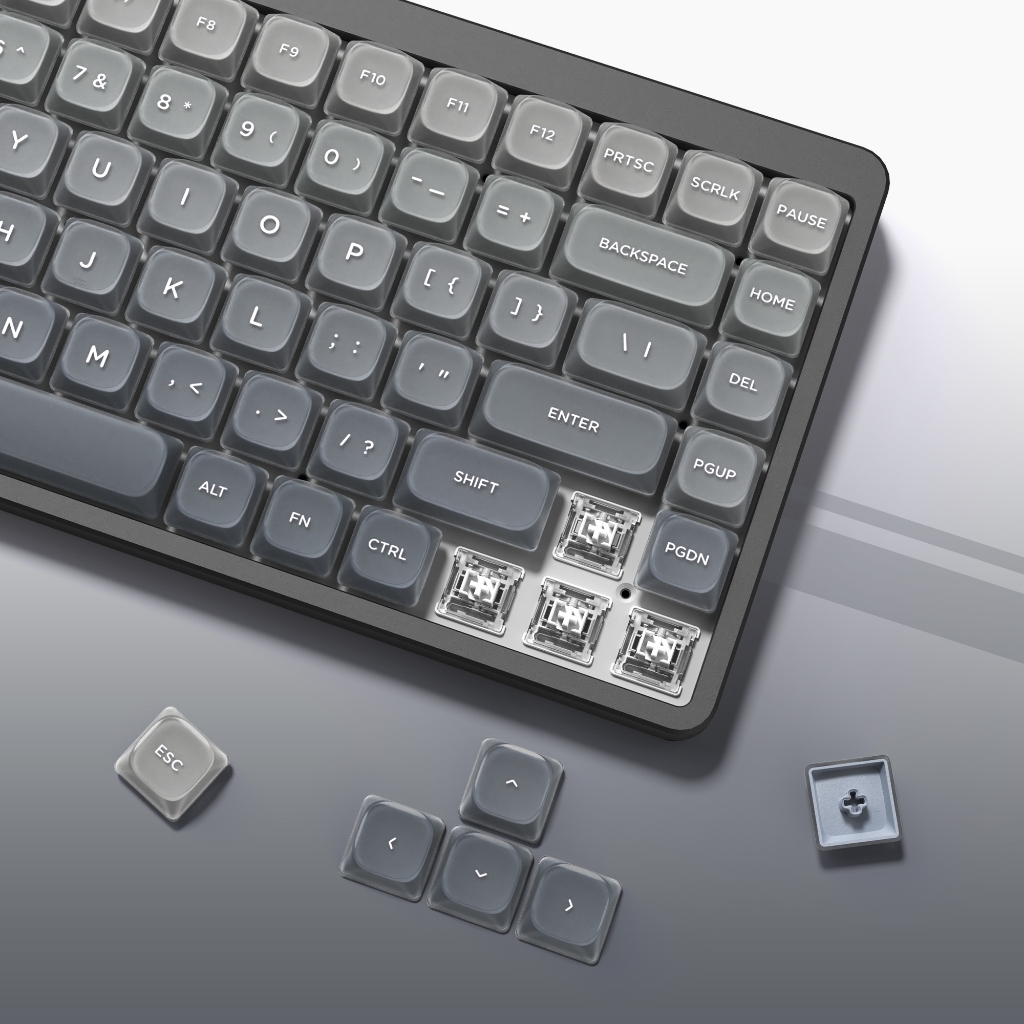 Womier Low Profile Jelly 127 Keys Custom Matte Gradient Shadow Keycaps ...