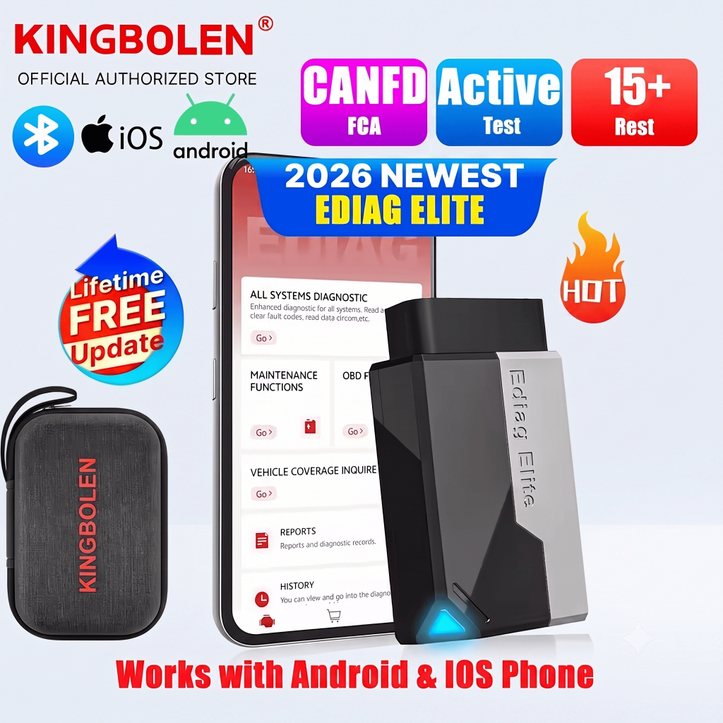 KINGBOLEN Ediag Elite OBD2 Scanner Full System Car Diagnostic Tool 15 ...