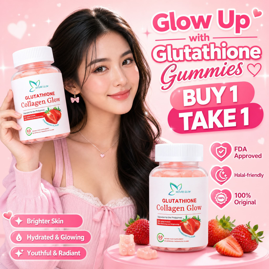 NATURE GLOW Glutathione Collagen Glow Gummies Original Anti-Aging Whitening Skin Collagen Gummies 60