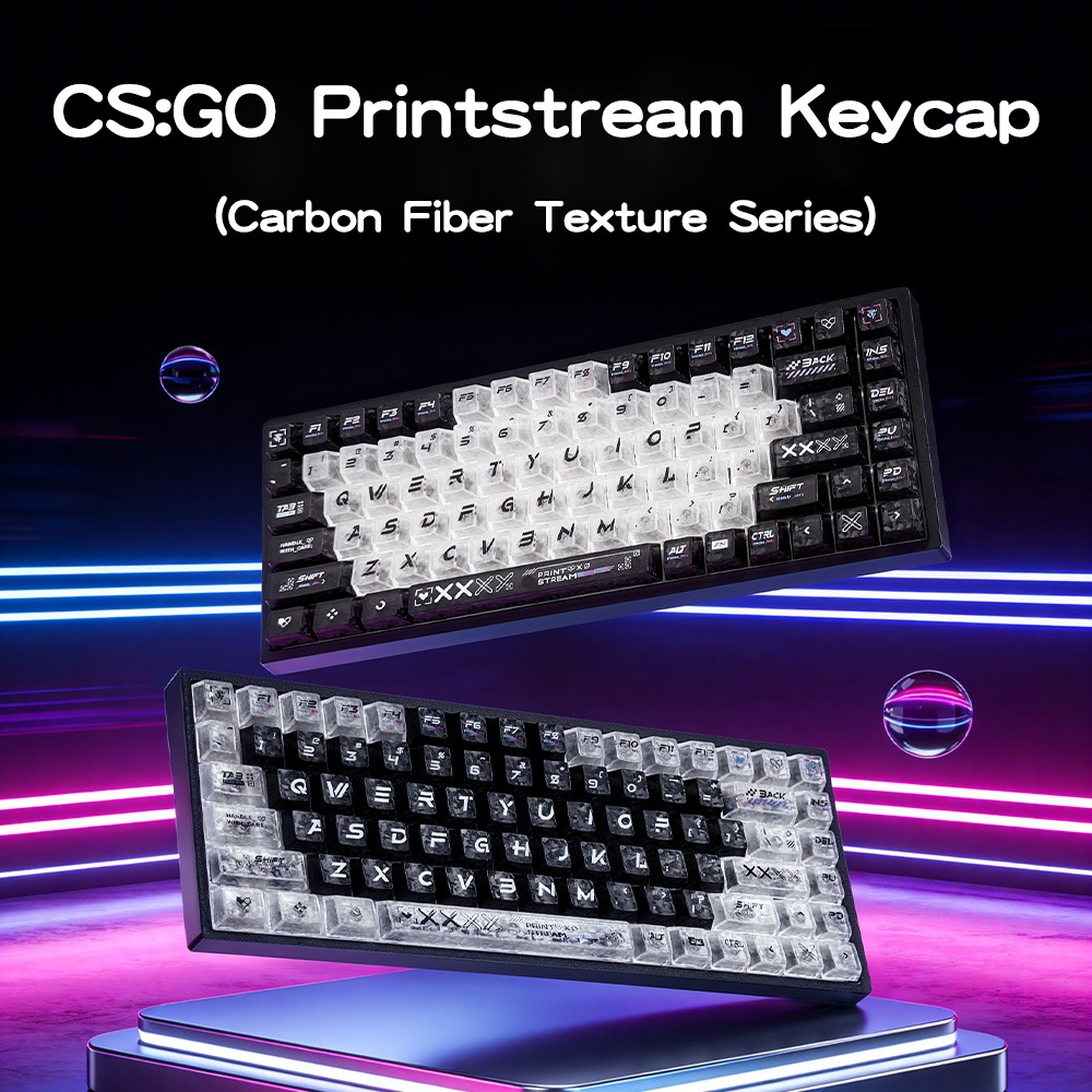 CS:GO Printstream Keycaps Carbon Fiber Texture Series PC Material UV ...