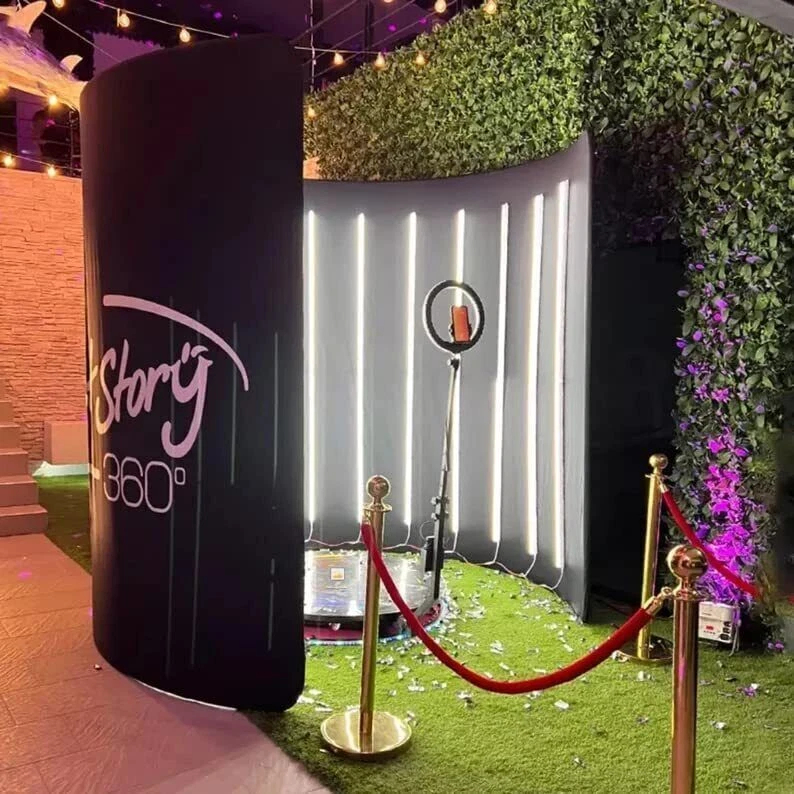 360 Photo Booth LED Backdrop Enclosure Curved RGB Light Tube Background ...