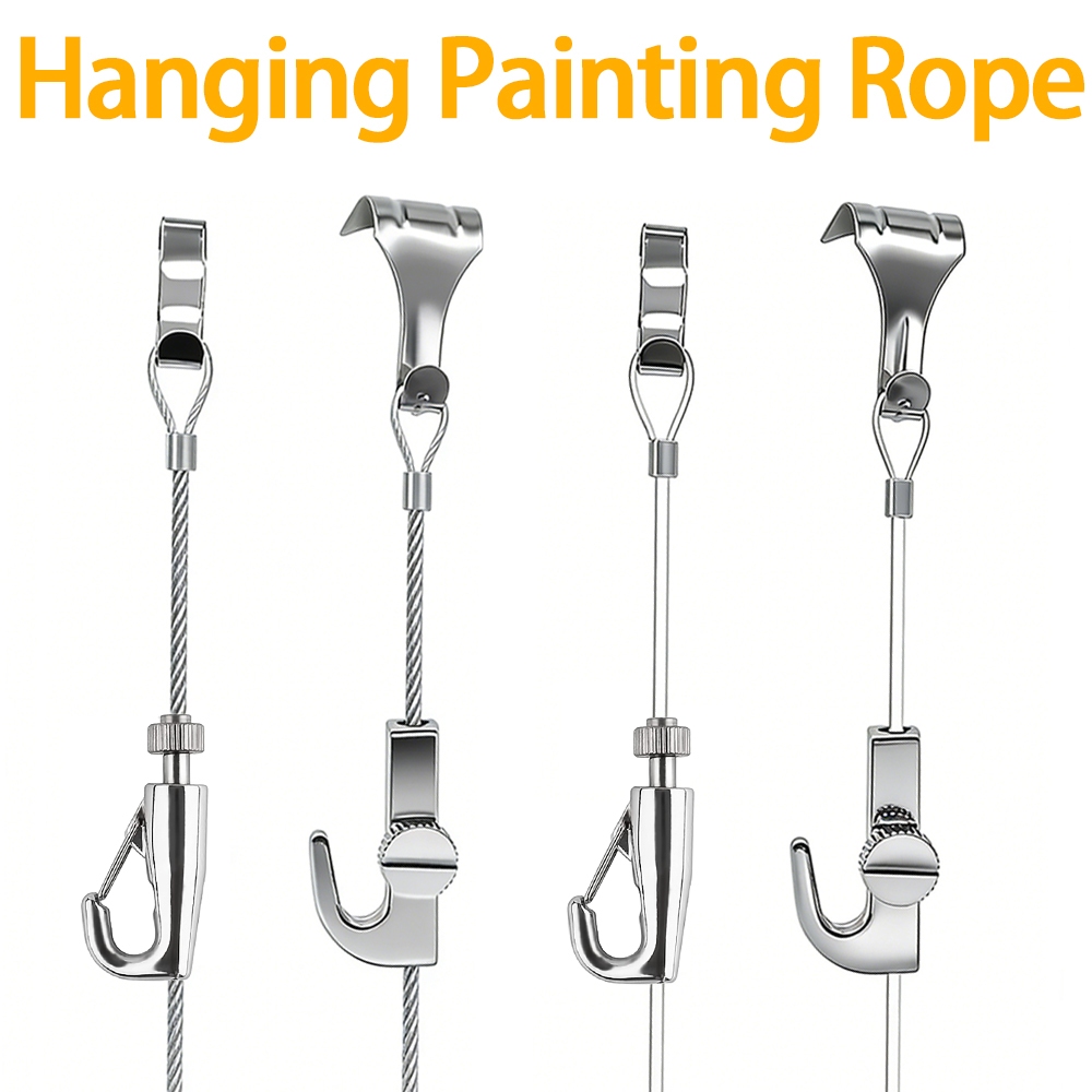 2PCS Adjustable Picture Hanging Wire Kit Transparent Nylon Cord ...