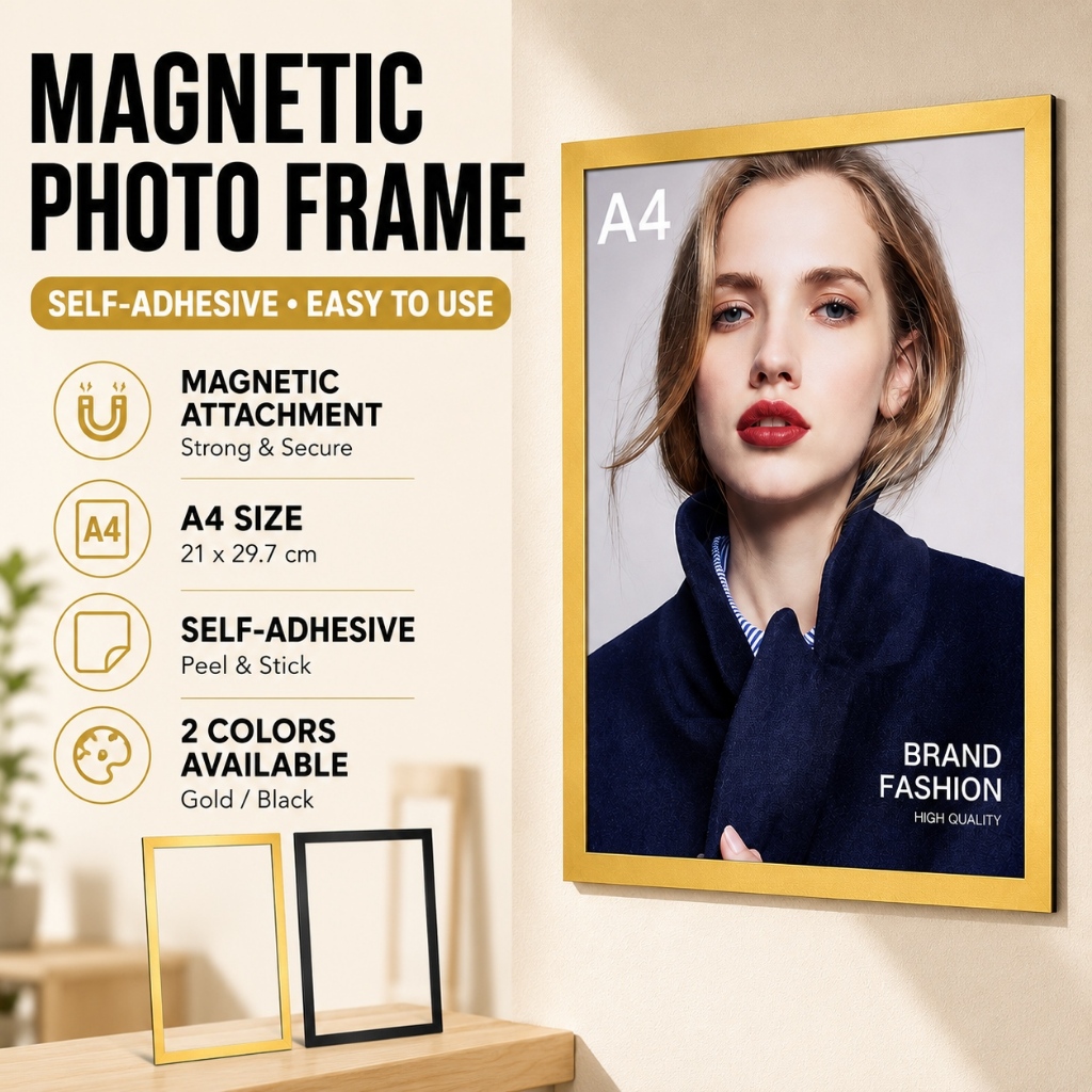 A4 Buy 3 Take 3 Magnetic Photo Frame for Wall Decor Reusable Self ...