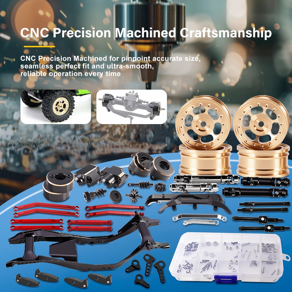 9IMOD SCX30 1/30 RC Crawler Metal Upgrade Kit Aluminum Chassis Brass ...