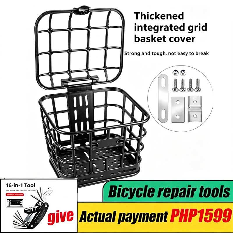 YANCA 1 Set Large Capacity Anti Extrusion Bike Front Basket Black PC ...