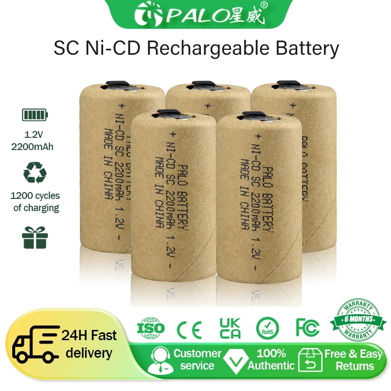 PALO SC Ni-CD Rechargeable Battery 1.2V 2200mAh Low Self-Discharge For ...
