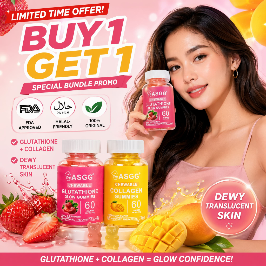 ASGG Glutathione Collagen Glow VitaminC Collagen Gummies Skin Collagen Health and Beauty Supplements
