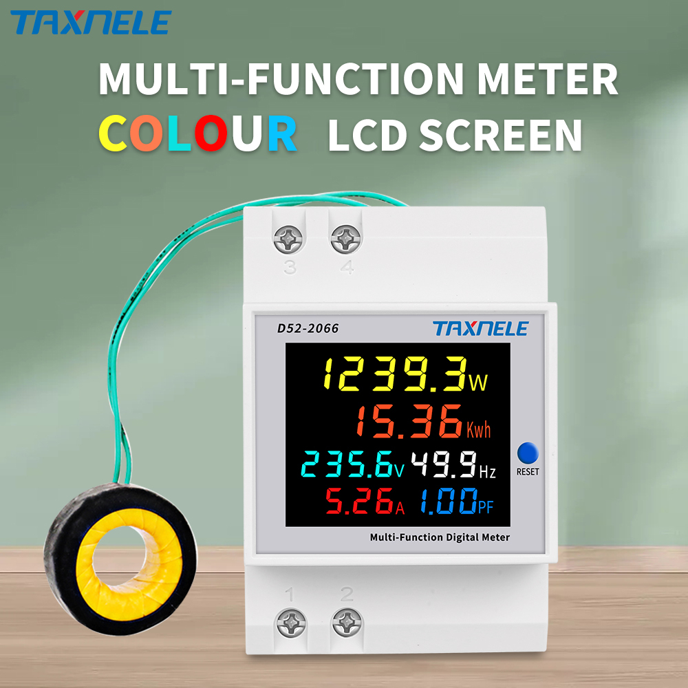 AC monitor 110V 220V 380V 100A Voltage Current Power Factor Active KWH ...
