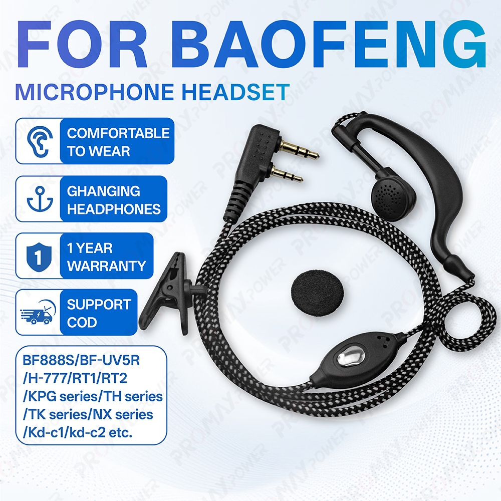 2-Pin PTT Radio Earpiece