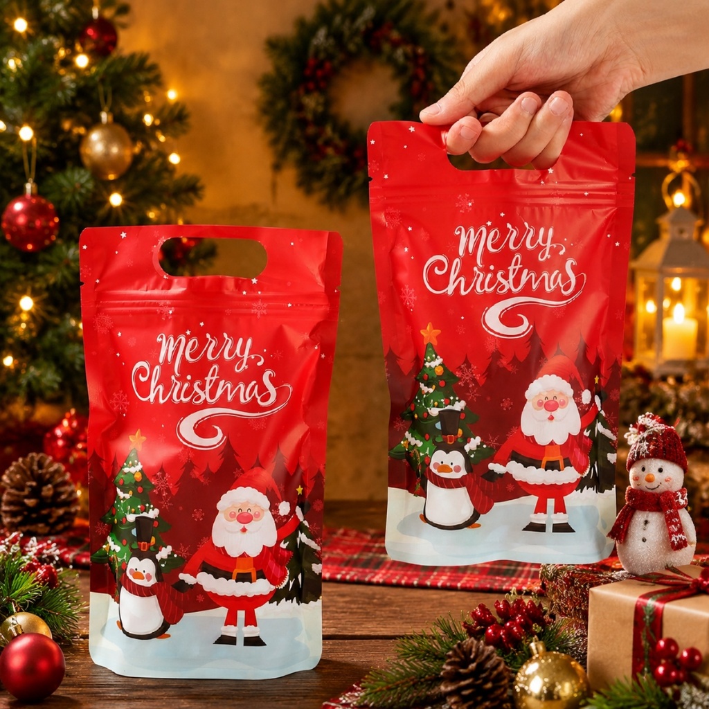 【Ziplock】10/25PCS Christmas Zipper Bags Resealable Lootbags Merry ...