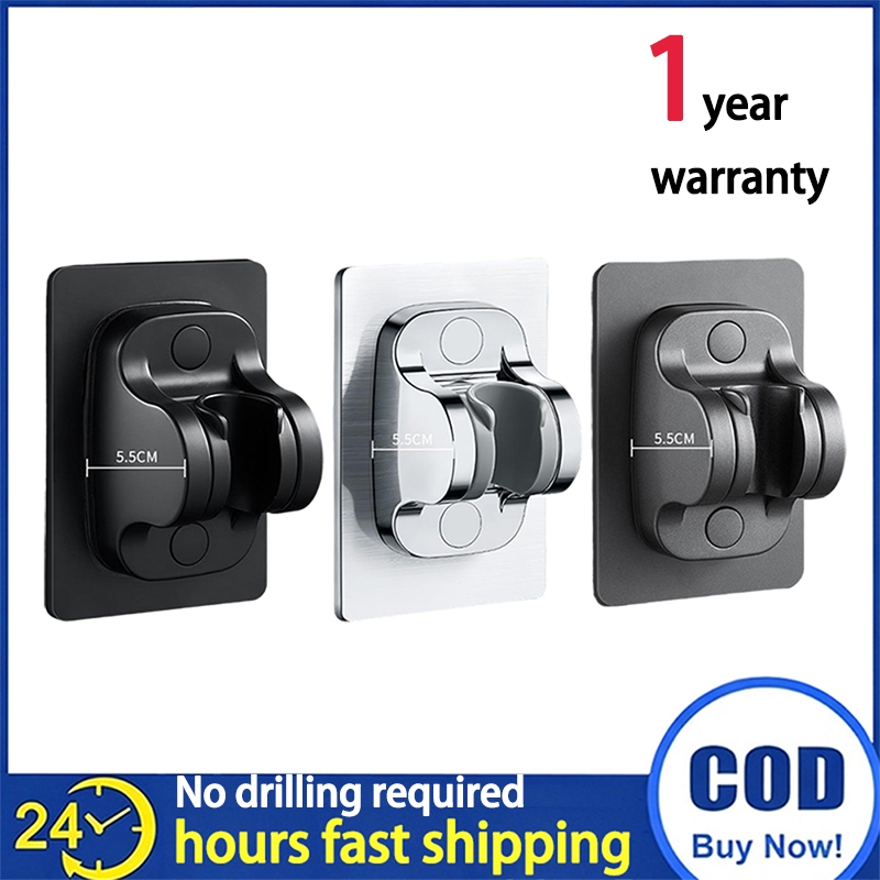 Shower Head Holder Bracket No Drill Adjustable Wall Mount Strong ...