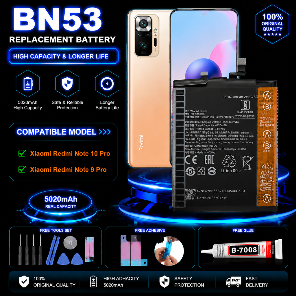 Original Xiaomi BN53 5020mAh Replacement Battery for xiaomi Redmi Note ...