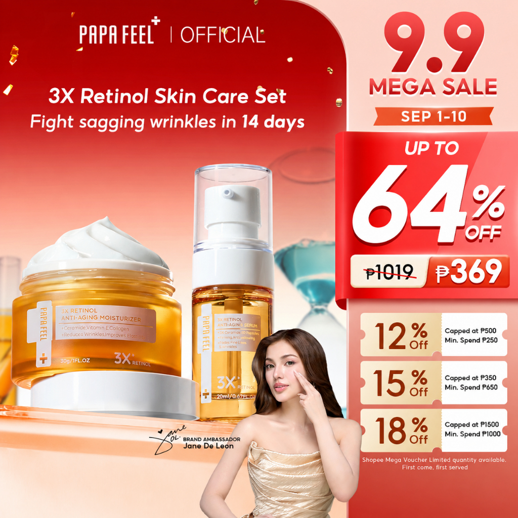 PAPA FEEL Anti Aging Set 3X Retinol Serum+Cream bright Anti