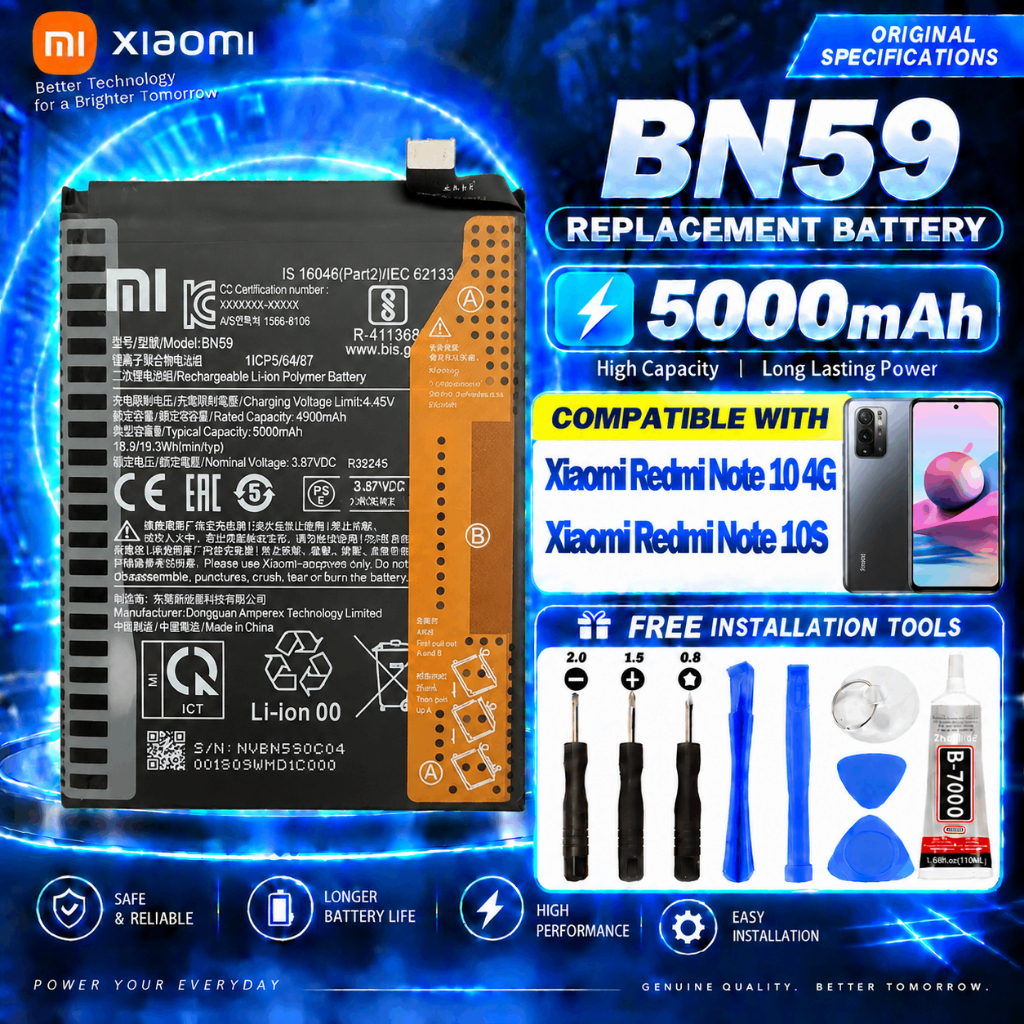 Genuine Xiaomi BN59 5000mAh Battery for Xiaomi Redmi Note 10 4G Redmi ...