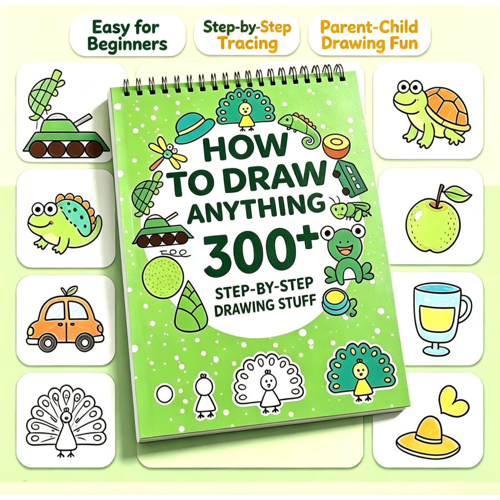 Geetoy 300 Pattern Painting Book Cute Cartoon Coloring Kids Graffiti ...