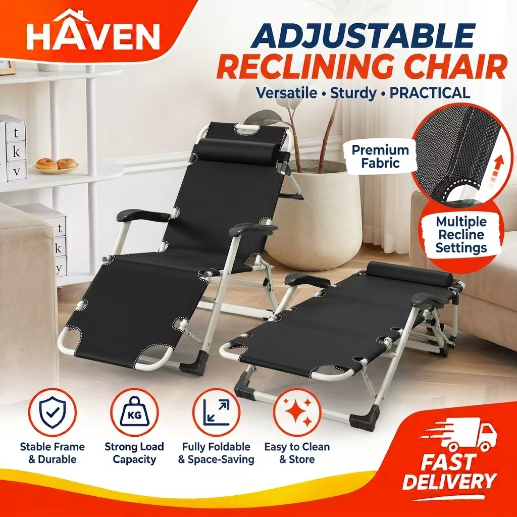 178*65cm Portable 2in1 Folding Chair Folding Bed Lunch Break Single Bed ...
