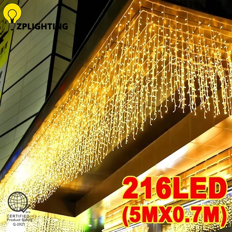 Christmas Easter Decor Curtain Fairy String Lights Eaves Decor Outdoor ...