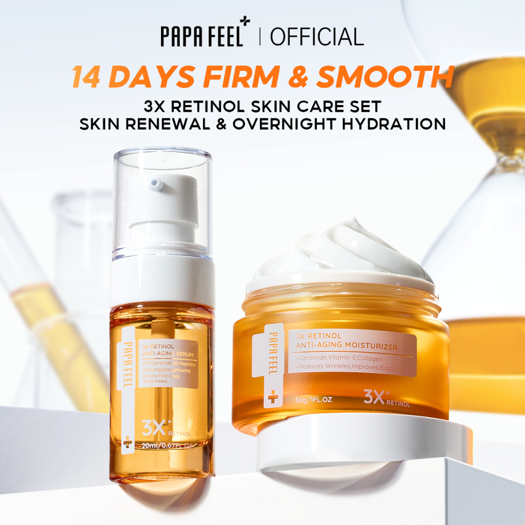 PAPA FEEL Anti Aging Set 3X Retinol Serum+Cream bright Anti