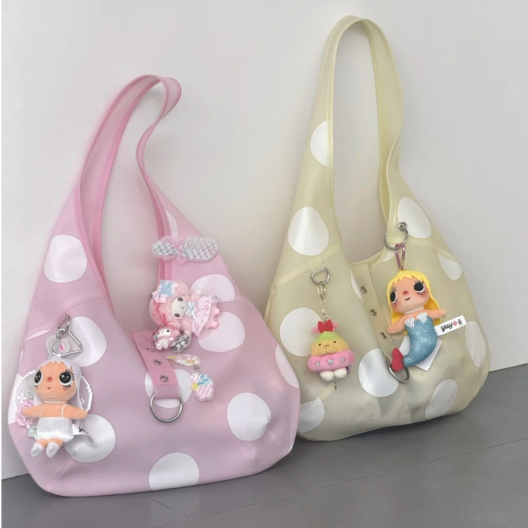 Polka Dot Jelly Shoulder Bag Female Large Capacity 2026 New Style Tote ...