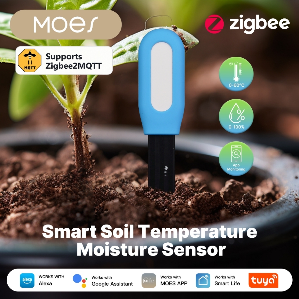 MOES Smart ZigBee Soil Temperature Meter Moisture Humidity Sensor Plant ...