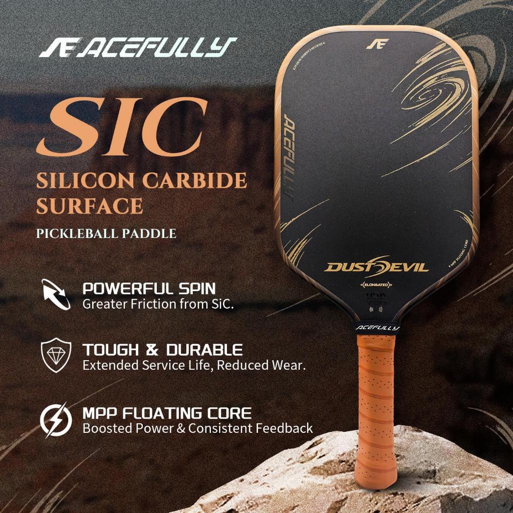ACEFULLY Dust Devil Floating MPP Core Diamond Grit Face Pickleball ...