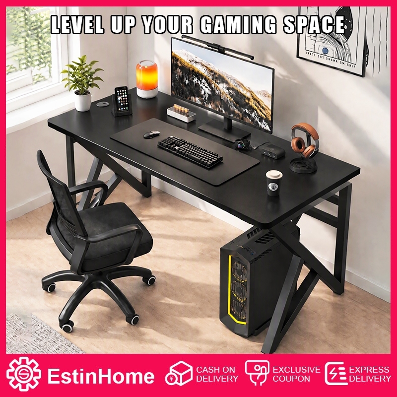 Gaming Desk Computer Table 100/120CM, Heavy Duty K-Shape Frame PC ...