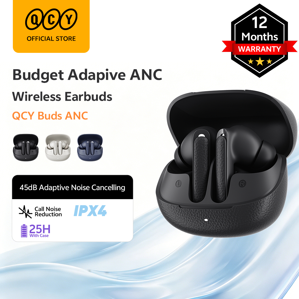 QCY Buds ANC -45dB Adaptive Noise Cancelling Wireless Bluetooth 5.4 ...