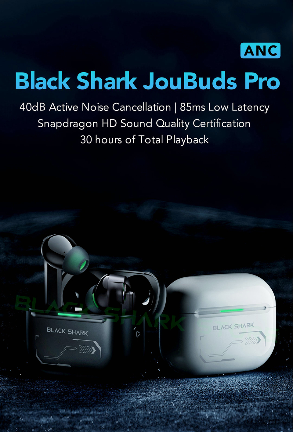 Black Shark JoyBuds Pro ANC TWS Earphones Ultra-low Latency 14.2mm ...