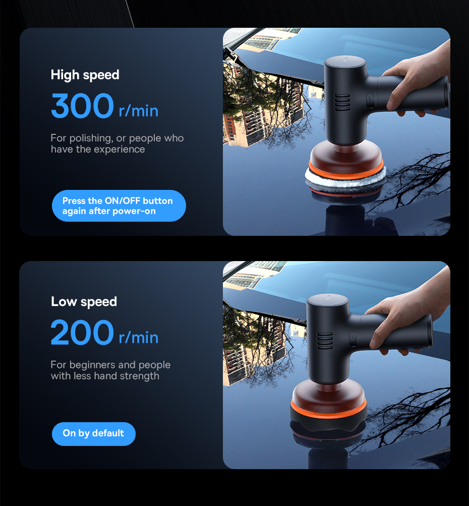 Baseus Wireless Car Polishing Machine Cordless Adjust Speed Automotive ...