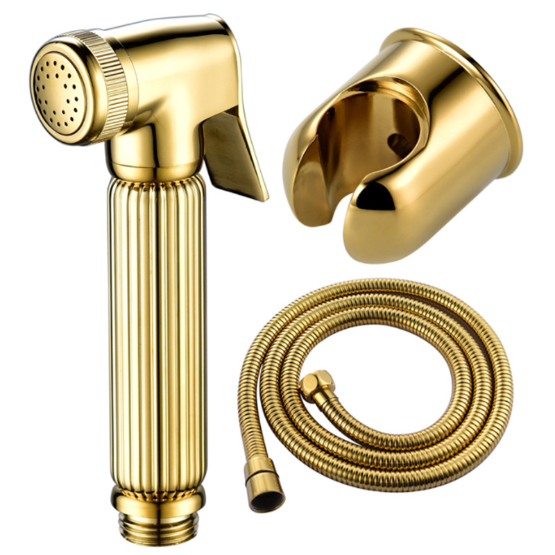 Firte Bathroom shower sprayer luxury gold solid brass handheld toilet bidet sprayer set bathroom ...