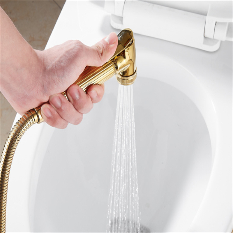 Firte Bathroom shower sprayer luxury gold solid brass handheld toilet bidet sprayer set bathroom ...