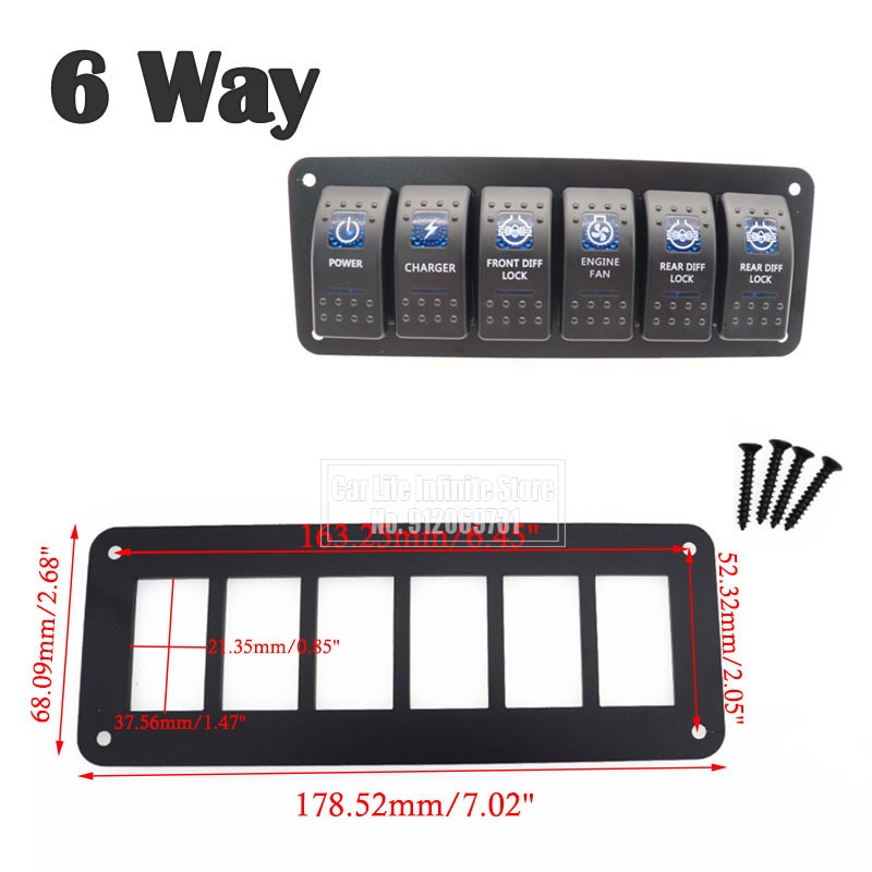 2/3/4/5/6/ Way Aluminum Rocker Switch Panel Box Housing Holder FOR ARB ...