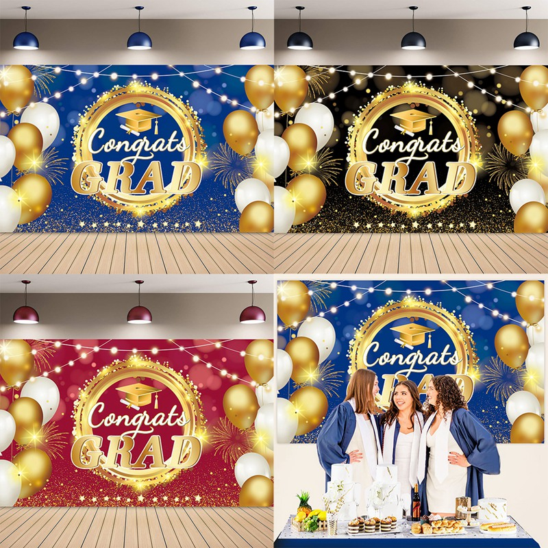 150×100CM Grad Banner Home Decor Party Curtain Graduation Season ...