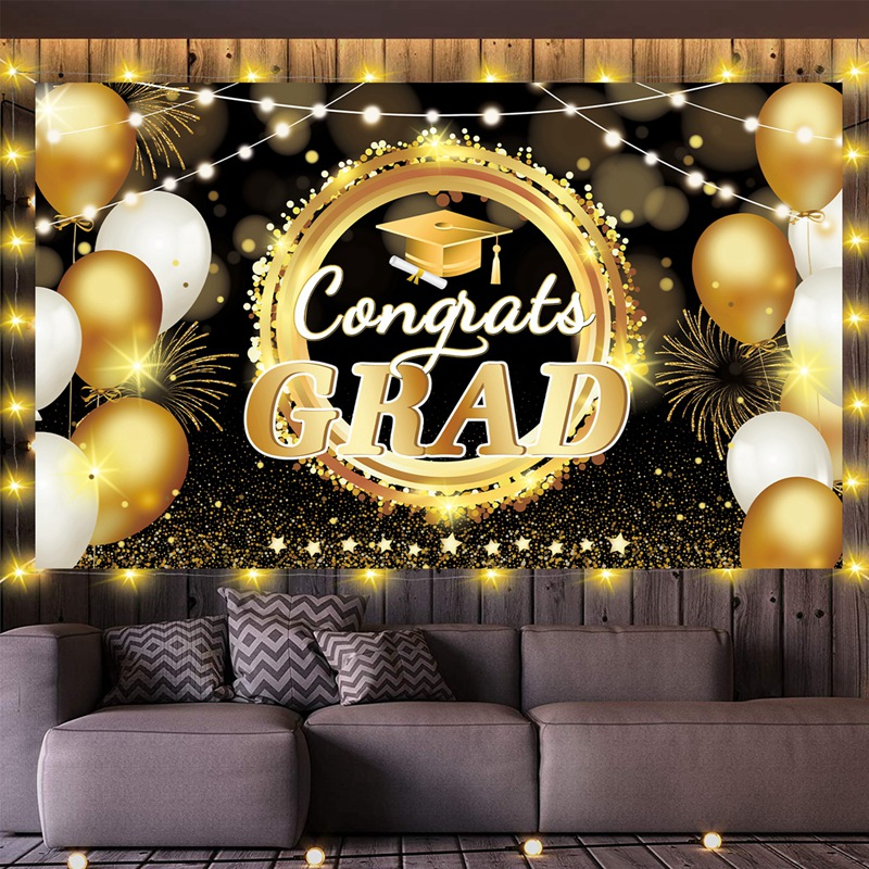150×100CM Grad Banner Home Decor Party Curtain Graduation Season ...